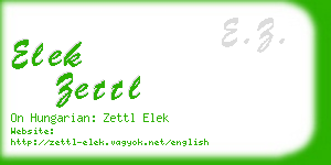 elek zettl business card